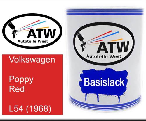 Volkswagen, Poppy Red, L54 (1968): 1L Lackdose, von ATW Autoteile West.